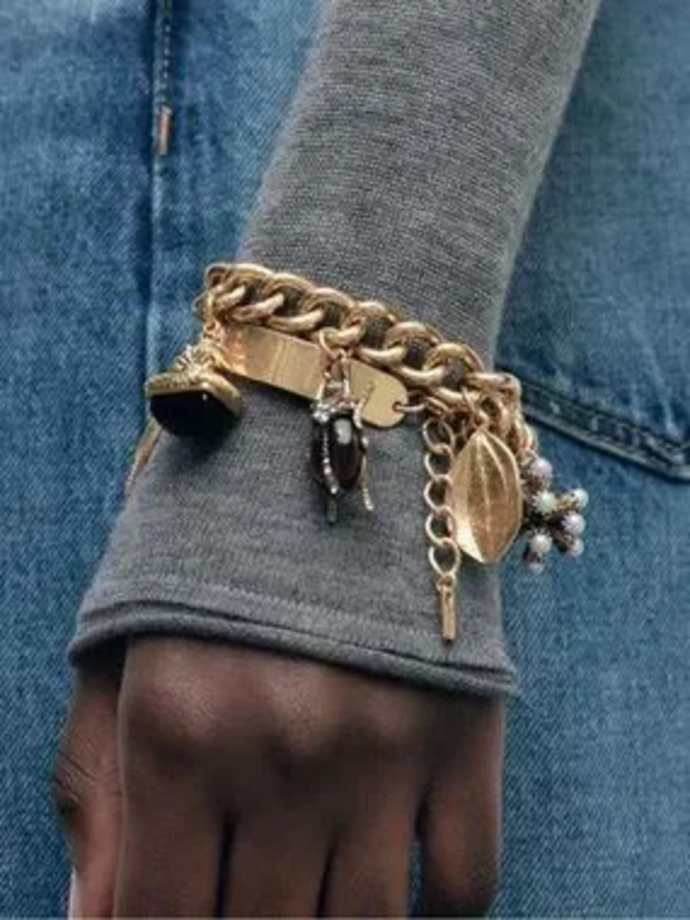 Elevated Gold Charm Bracelet with Signature Mixed Charms